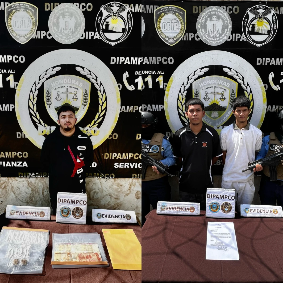 Dipampco detienen a tres individuos vinculados al tráfico de drogas